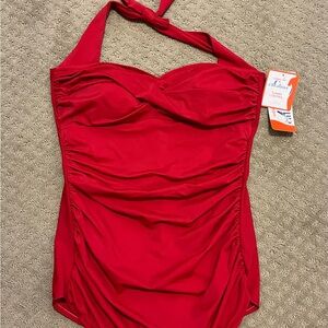 Catalina Red Retro Style One Piece Swimsuit